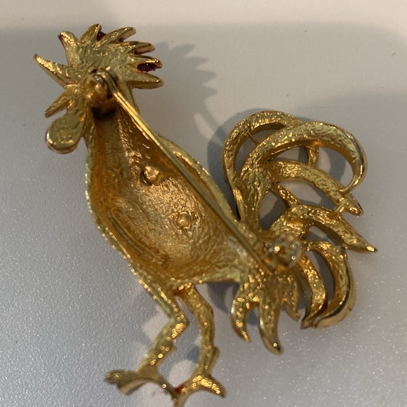 Rooster Brooch Pin Robert Mandel Gold Tone Highly Collectible - Picture 3 of 5